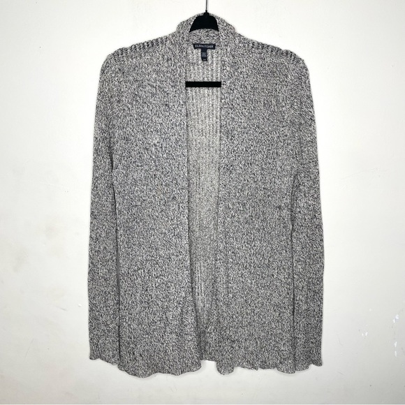 Eileen Fisher Open Front Cardigan Organic Linen Wool Marled Large - Picture 10 of 11